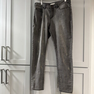Sundance Primrose Fit Diamond Sequins Gray Skinny Boyfriend‎ Jeans Sz 30 Concert